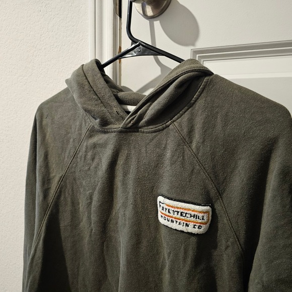 Fayettchill Mountain Co. Olive Green Hoodie Pullover Made in USA Mens L - Picture 2 of 7